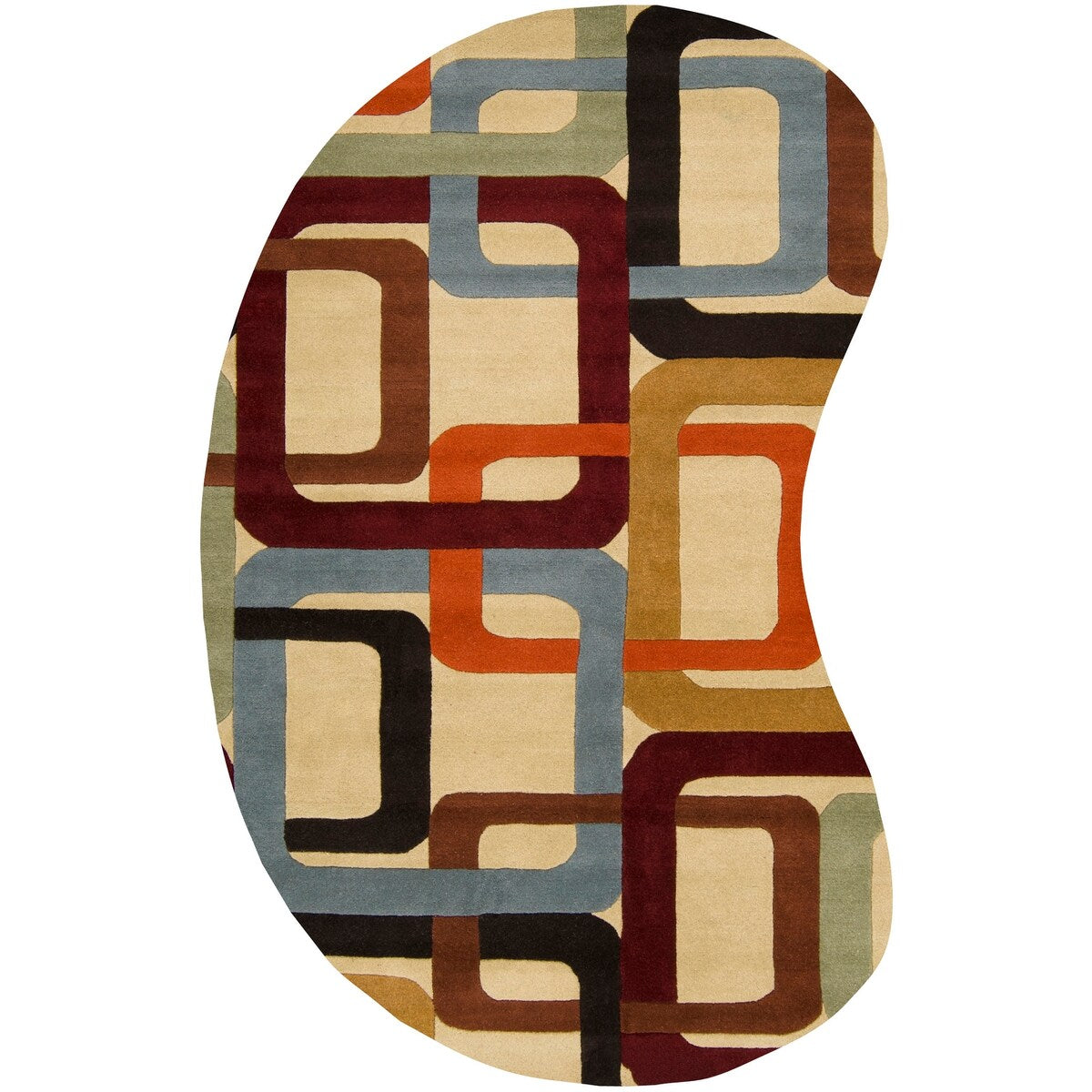 Hand-tufted Contemporary Multi Colored Square Chandil Wool Geometric A