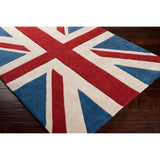 Hand-tufted Contemporary Union Jack Red Pipefish Abstract Area Rug - 8' x 11'