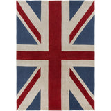 Hand-tufted Contemporary Union Jack Red Pipefish Abstract Area Rug - 8' x 11'