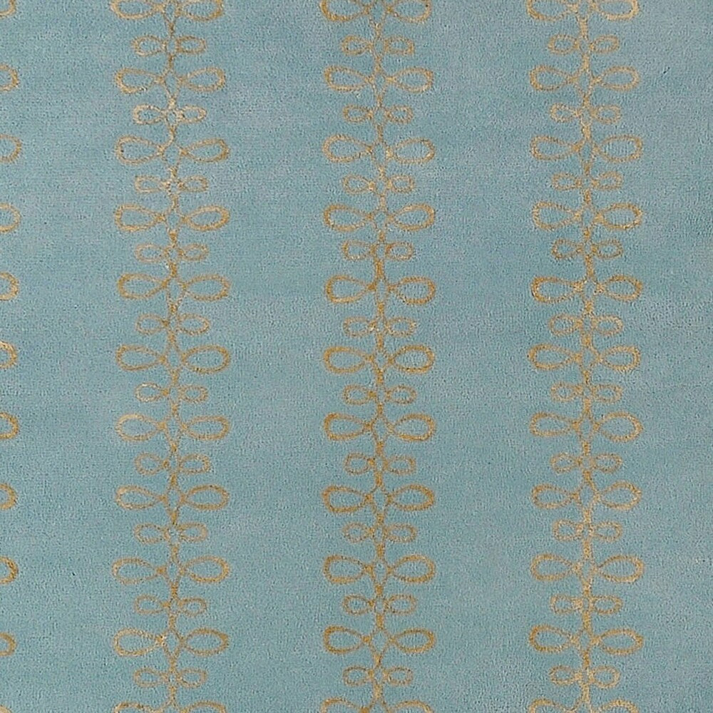 Hand-tufted Designer Sky Blue Stripe Geometric Wool Area Rug - 5' x 8'/Surplus