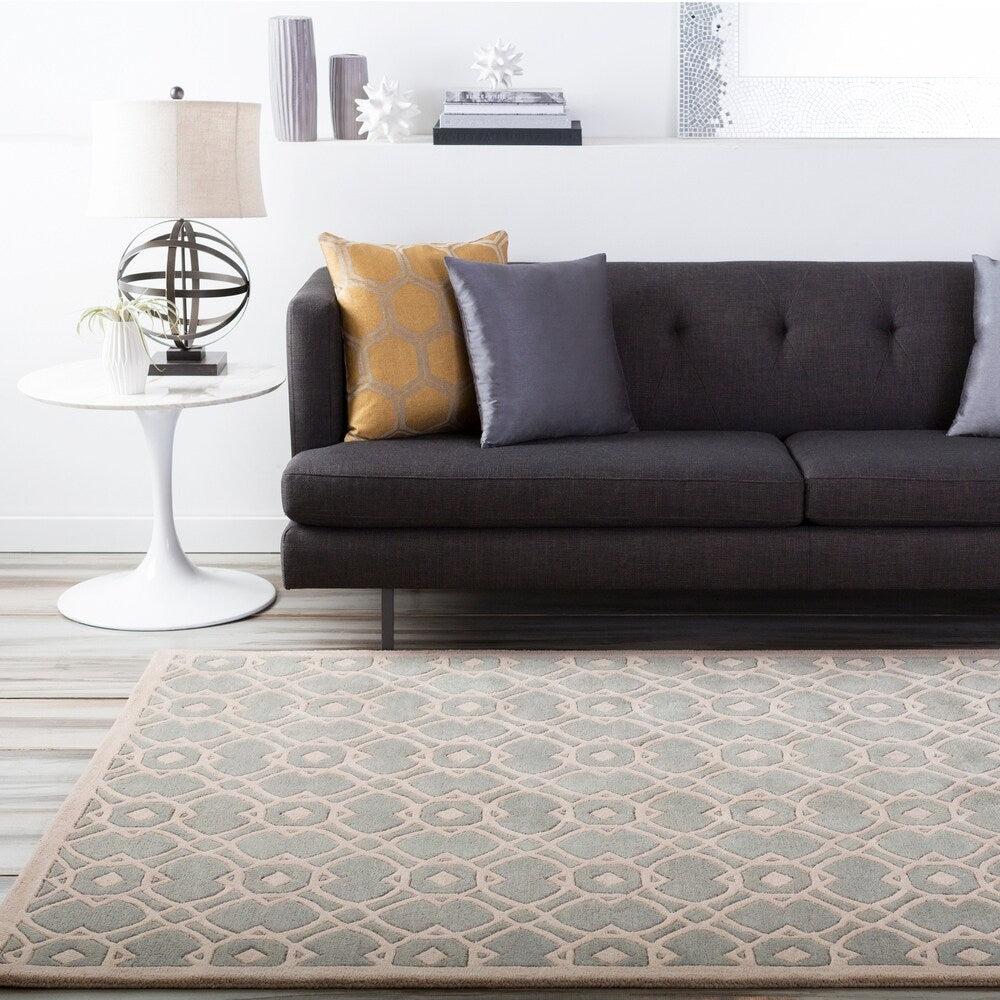 Hand-tufted Glamorous Seafoam Wool Area Rug - 3'3" x 5'3"