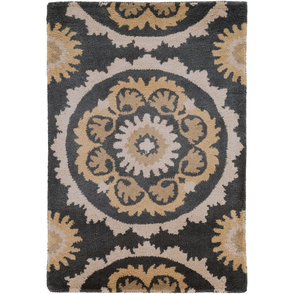 Hand-tufted Grey Mosse New Zealand Wool and Viscose Area Rug - 2' x 3'