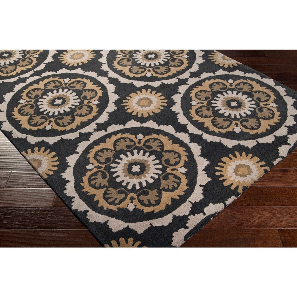 Hand-tufted Grey Mosse New Zealand Wool and Viscose Area Rug - 2' x 3'