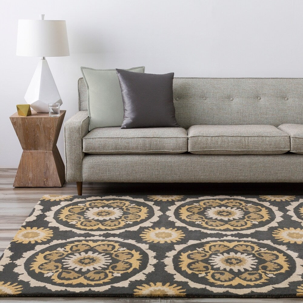 Hand-tufted Grey Mosse New Zealand Wool and Viscose Area Rug - 2' x 3'