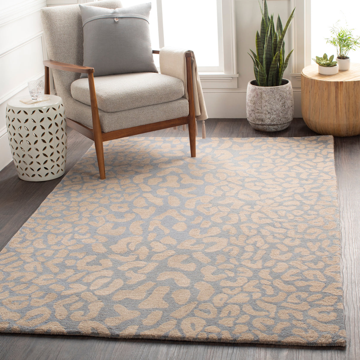 Hand-tufted Jungle Animal Print Runner Wool Area Rug
