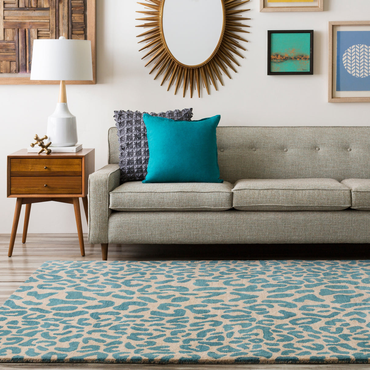 Hand-tufted Jungle Animal Print Runner Wool Area Rug