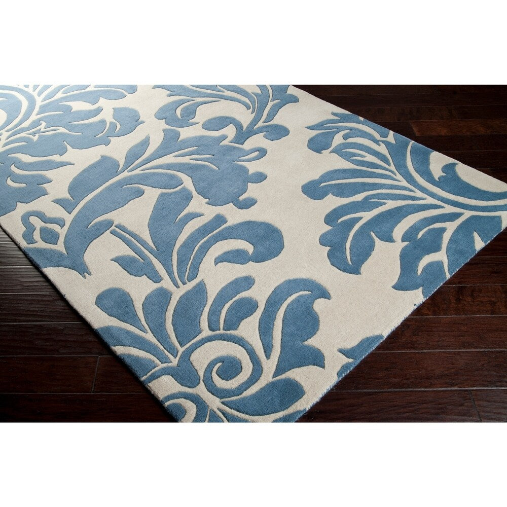 Hand-tufted Kutahya Slate Blue Wool Area Rug - 9'9" Square/Surplus