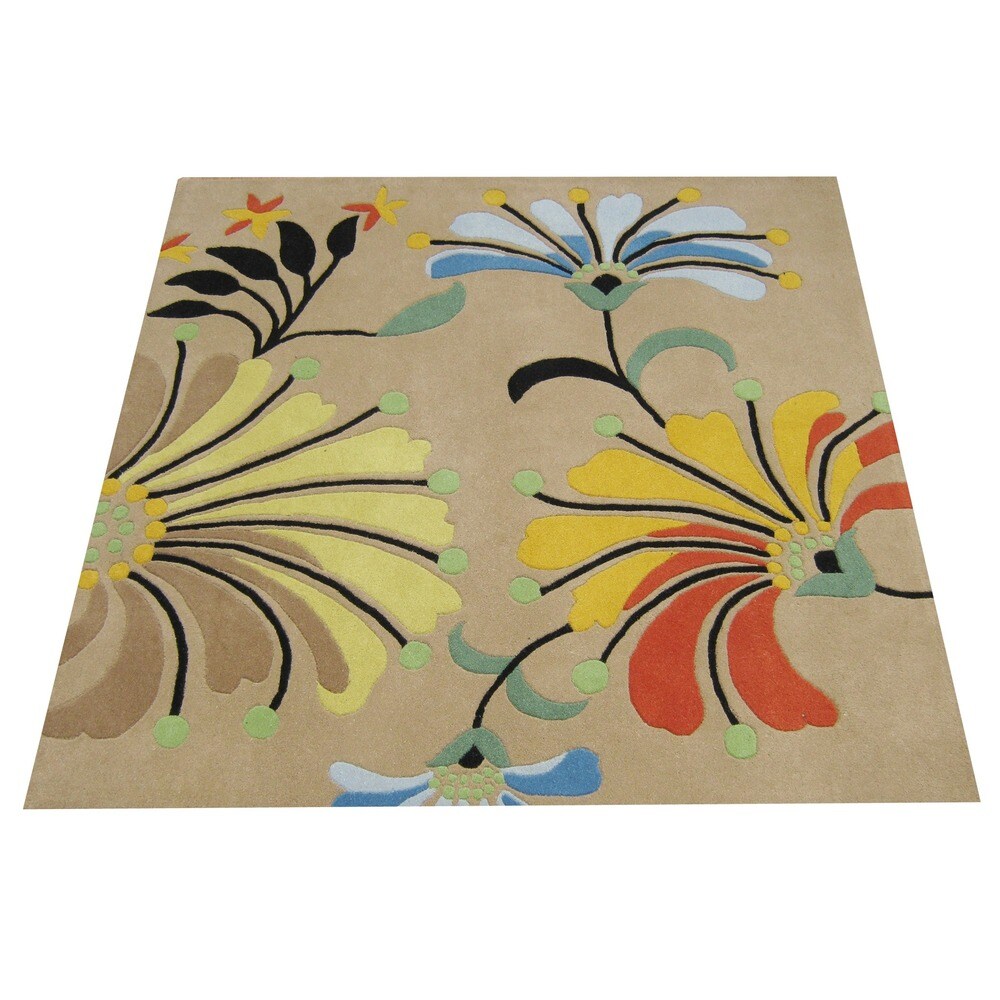 Hand-tufted Metro Beige Wool Rug - 8' x 8'
