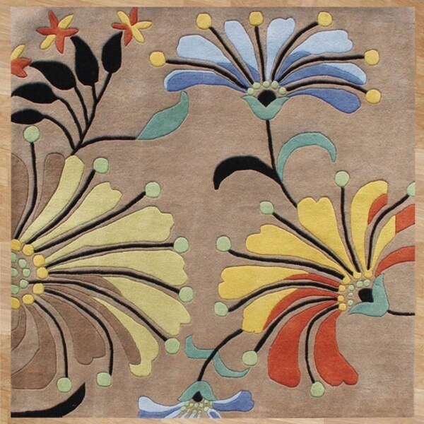 Hand-tufted Metro Beige Wool Rug - 8' x 8'