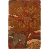 Hand-tufted Millings Brown Floral Wool Area Rug - 10' x 14'