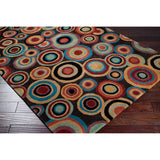 Hand-tufted Onalaksa Brown Geometric Circles Wool Area Rug - 2' x 3'