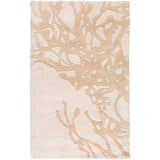 Hand-tufted Orange Cane Contemporary BoBeigeical Rug Area Rug - 9' x 13'