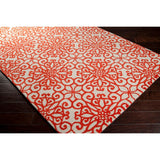 Hand-tufted OrangeSuzani Rust Red Geometric Medallion Wool Area Rug - 2'6" x 8' Runner
