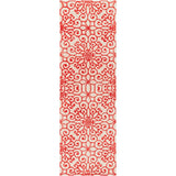 Hand-tufted OrangeSuzani Rust Red Geometric Medallion Wool Area Rug - 2'6" x 8' Runner