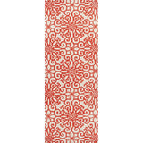 Hand-tufted OrangeSuzani Rust Red Geometric Medallion Wool Area Rug - 2'6" x 8' Runner