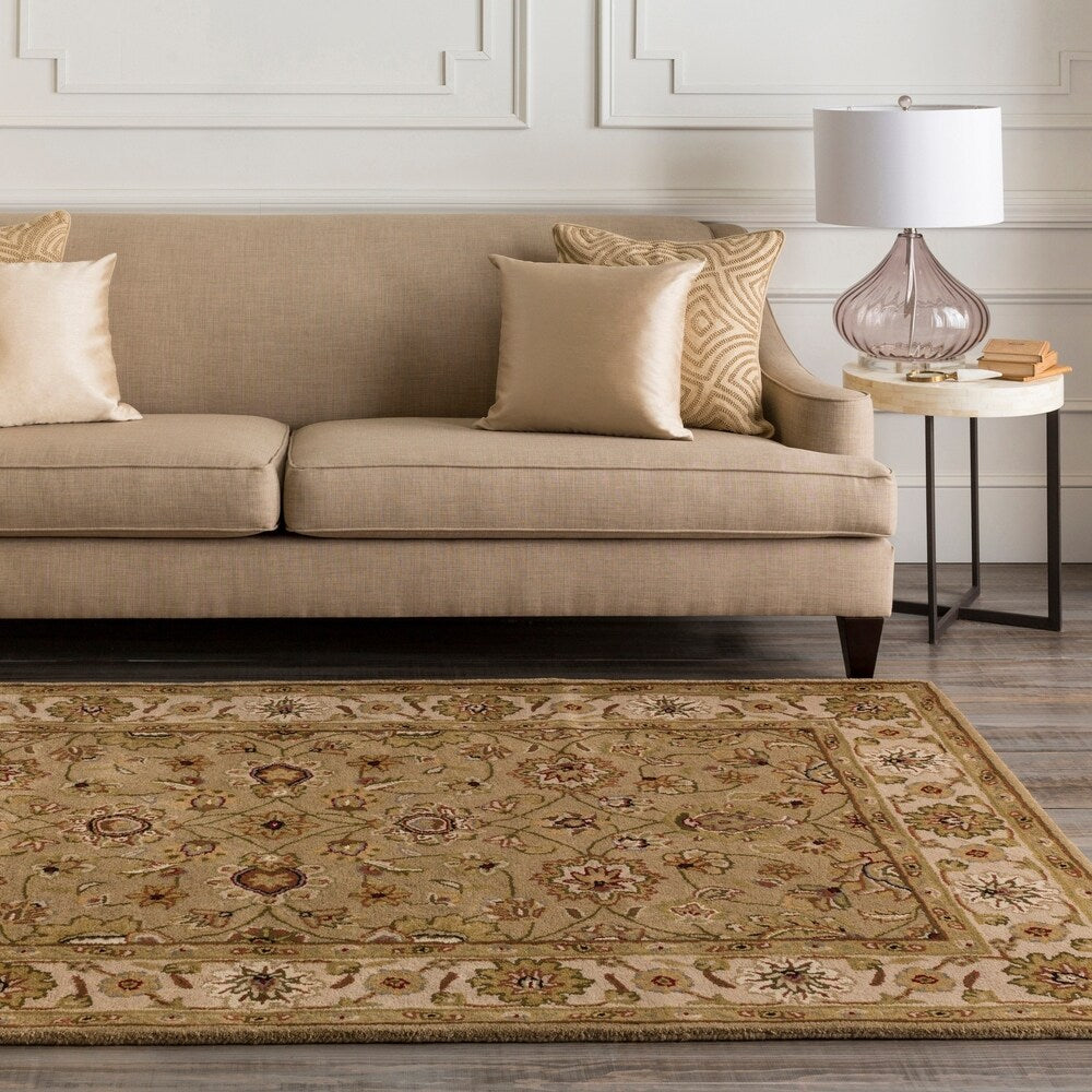 Hand-tufted Palmview Tan Wool Area Rug - 2' x 3'