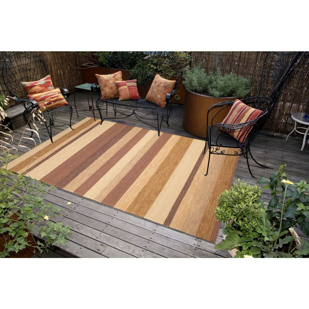 Hand-tufted Ravella Stripe Sand Rug (7'10 x 7'10) - 7'10 x 7'10