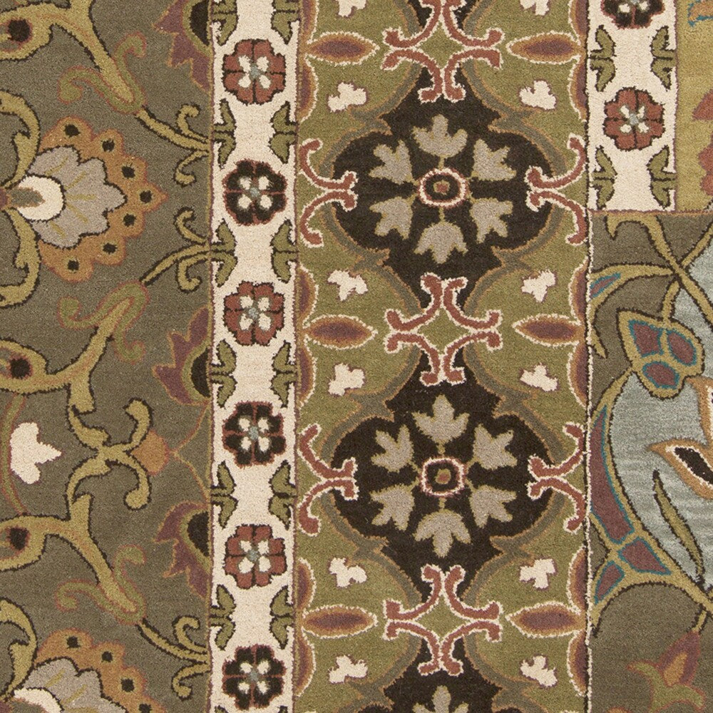 Hand-tufted Rocco Green/Taupe Wool Area Rug - 12' x 15'