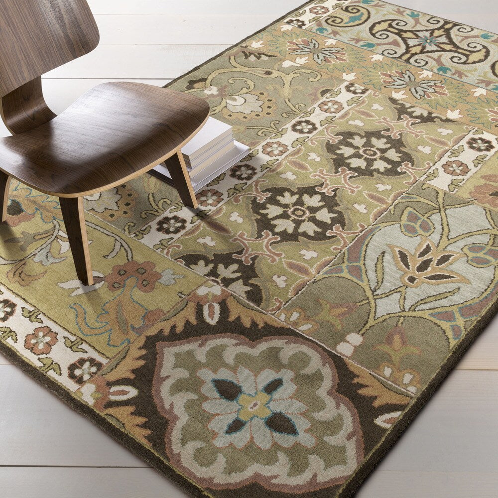 Hand-tufted Rocco Green/Taupe Wool Area Rug - 12' x 15'