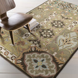 Hand-tufted Rocco Green/Taupe Wool Area Rug - 12' x 15'