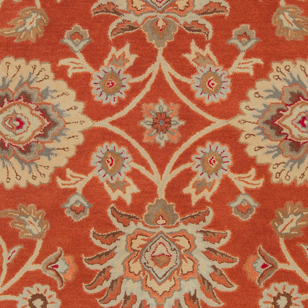 Hand-tufted Rouchel Red Wool Area Rug - 8' Square