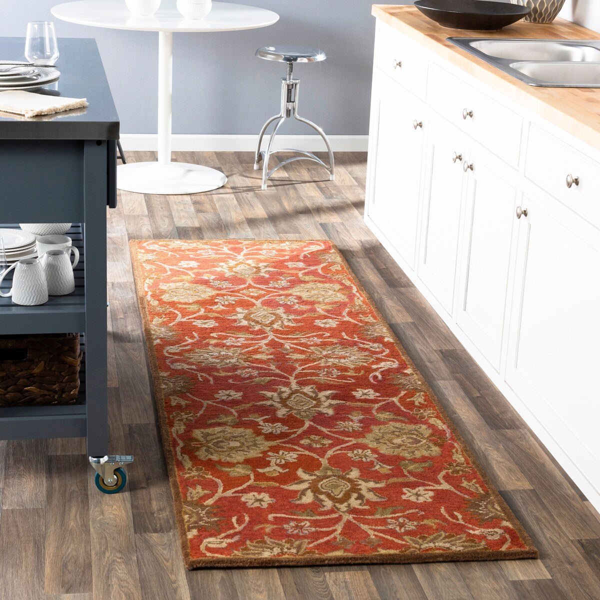 Hand-tufted Rouchel Red Wool Area Rug - 8' Square