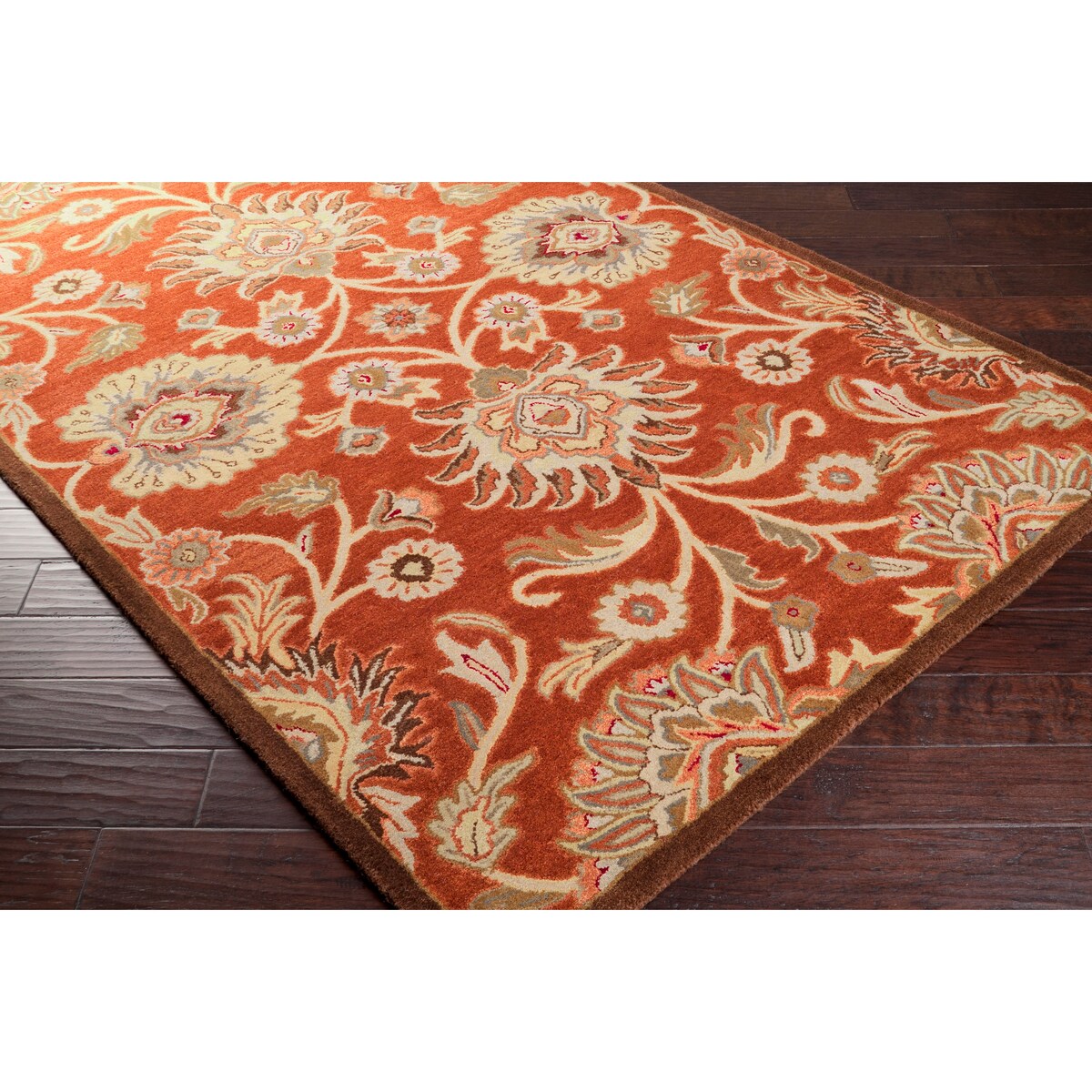 Hand-tufted Rouchel Red Wool Area Rug - 8' Square