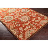 Hand-tufted Rouchel Red Wool Area Rug - 8' Square