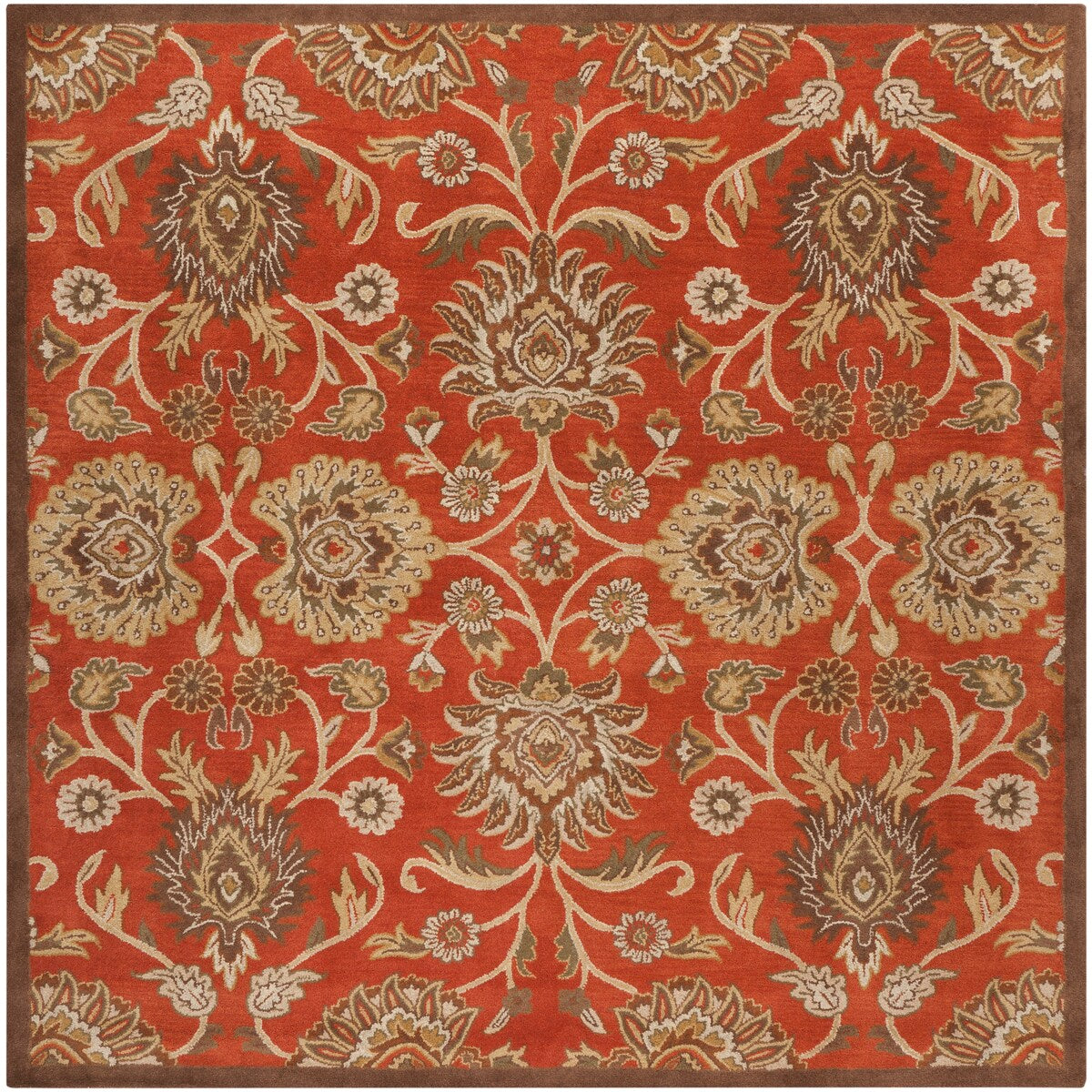 Hand-tufted Rouchel Red Wool Area Rug - 8' Square