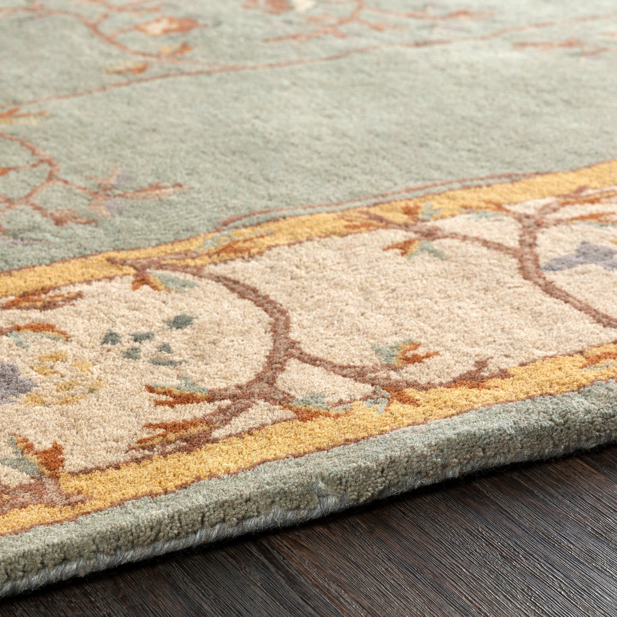 Hand-tufted Shari Green/Grey Wool Area Rug - 2' x 4' Hearth