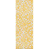 Hand-tufted Suzani Sunflower Yellow Geometric Medallion Wool Area Rug - 2'6" x 8' Runner