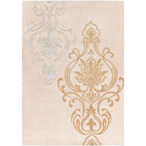Hand-tufted Tan Eurydice Damask Design Wool Area Rug - 9' x 13'