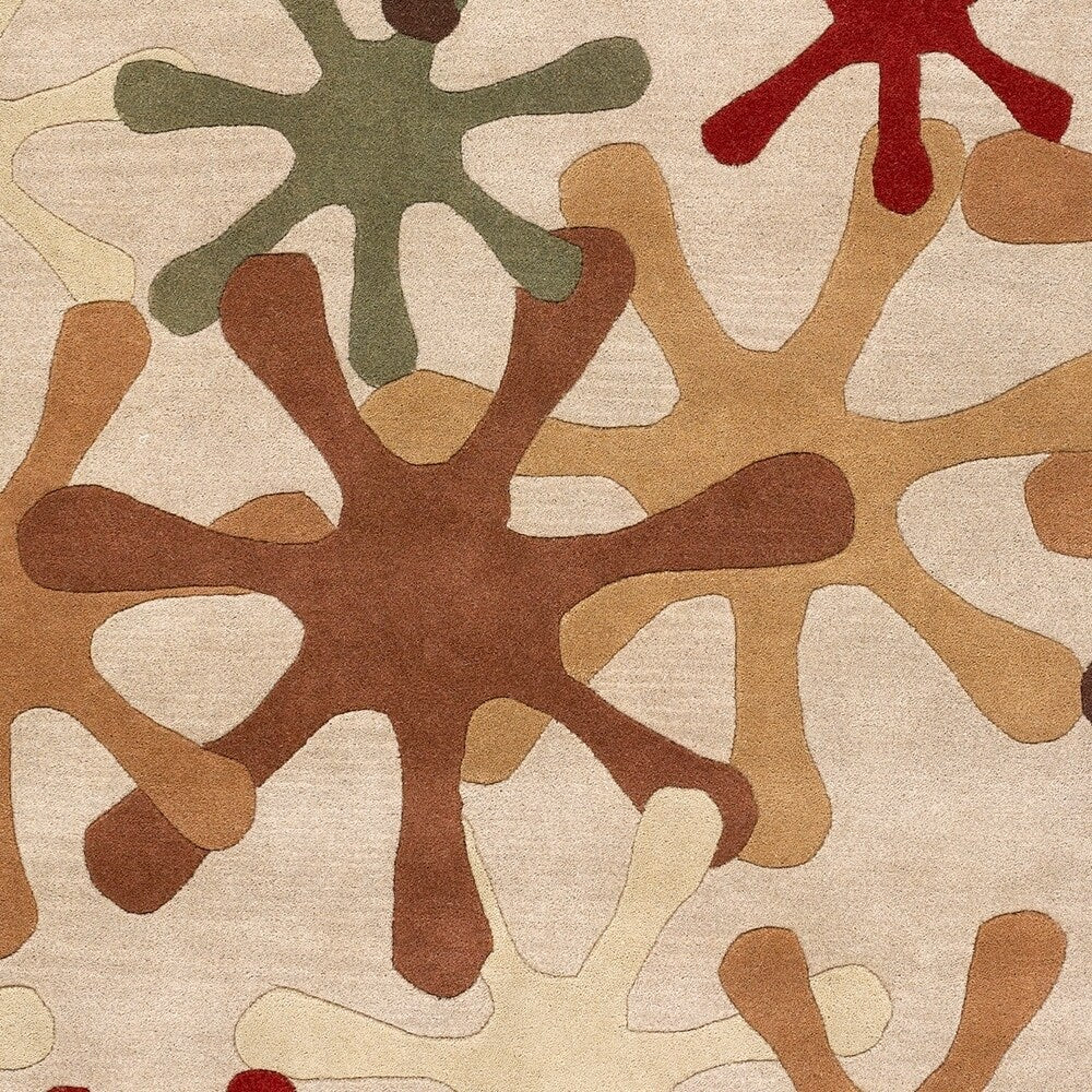 Hand-tufted Whimsy Off Beige Wool Area Rug - 8' Square/Surplus