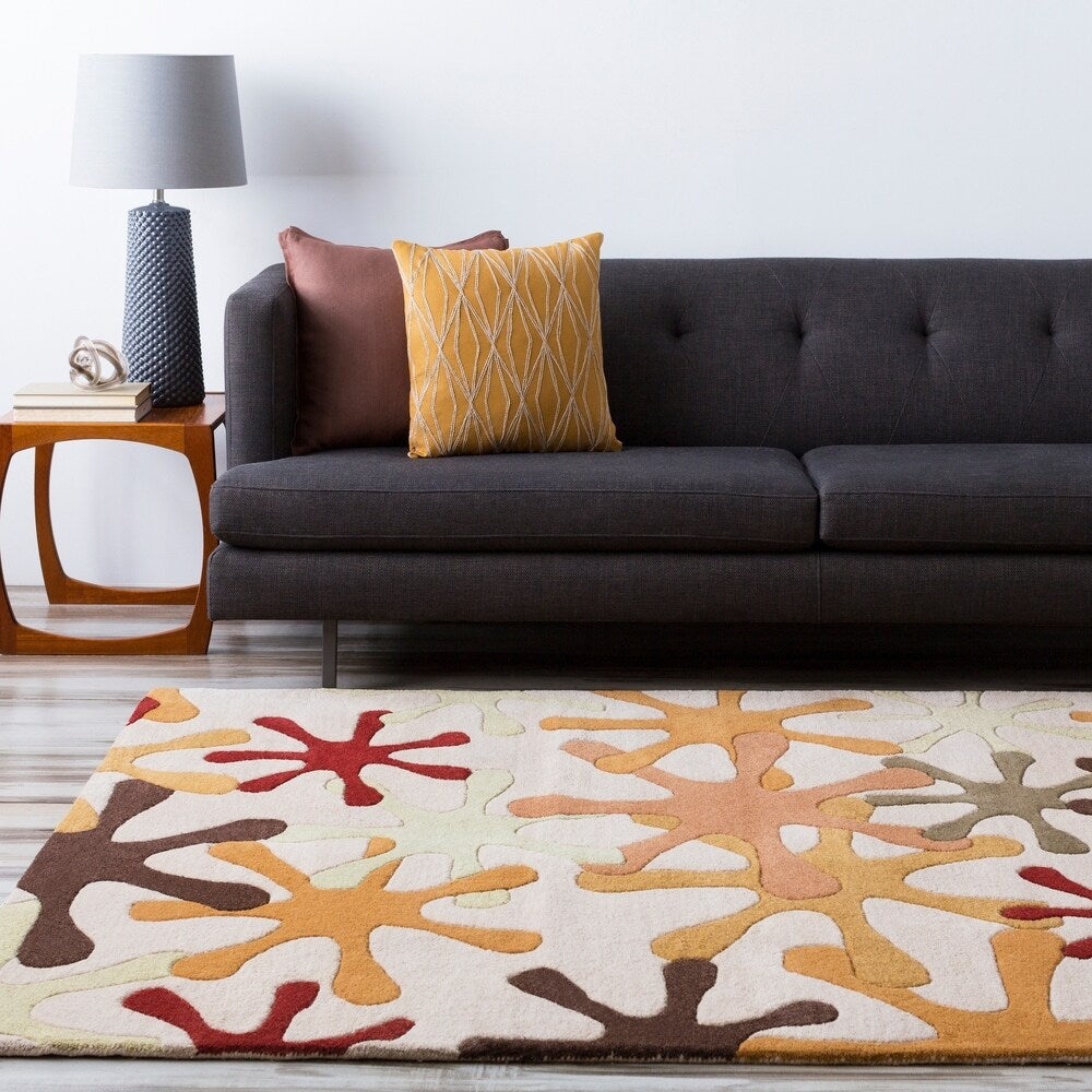 Hand-tufted Whimsy Off Beige Wool Area Rug - 8' Square/Surplus