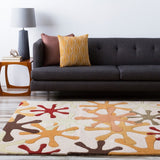 Hand-tufted Whimsy Off Beige Wool Area Rug - 8' Square/Surplus