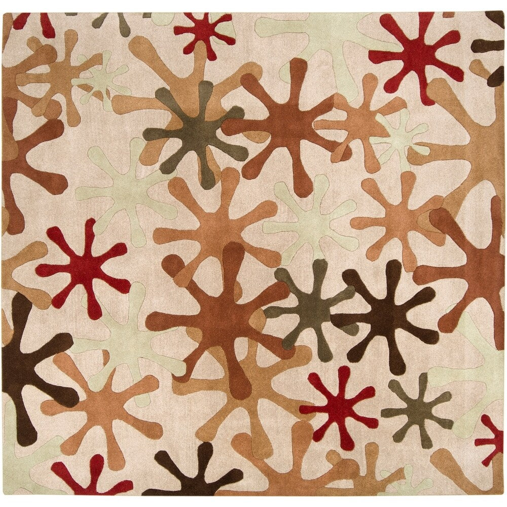 Hand-tufted Whimsy Off Beige Wool Area Rug - 8' Square/Surplus