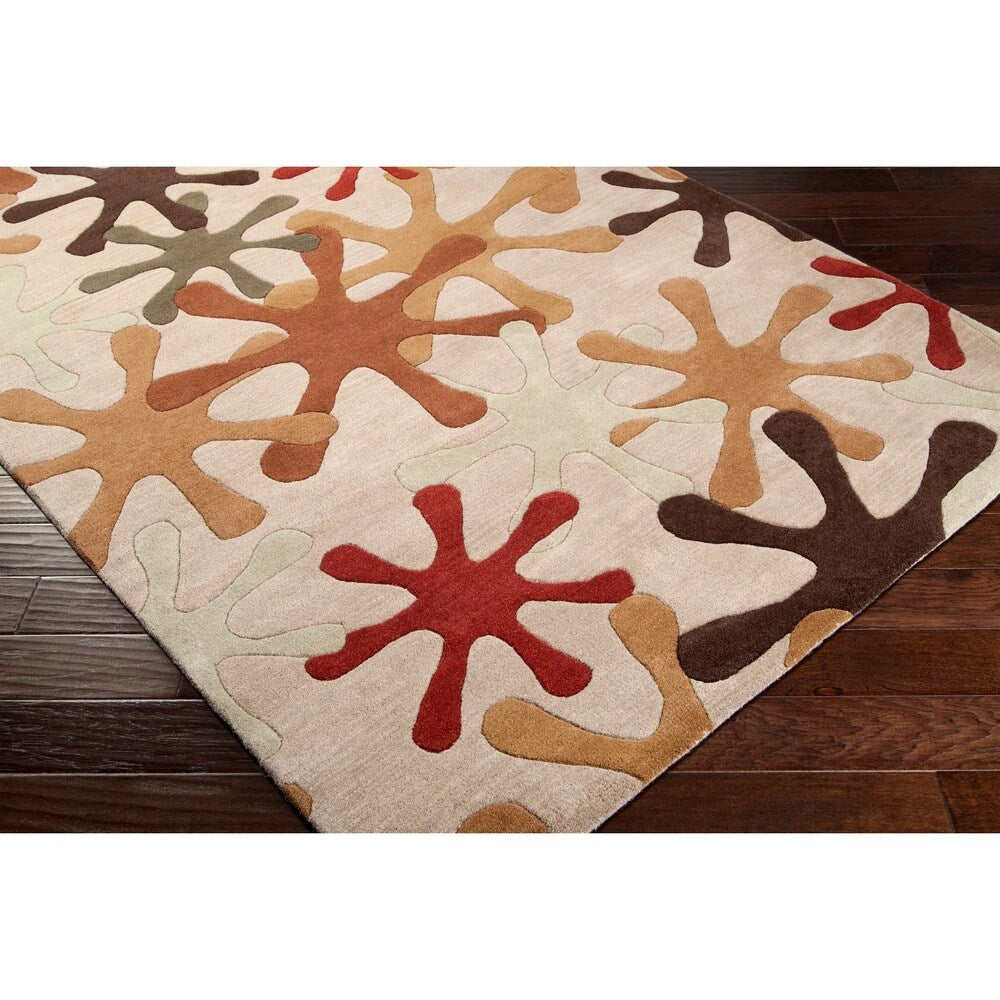 Hand-tufted Whimsy Off Beige Wool Area Rug - 8' Square/Surplus