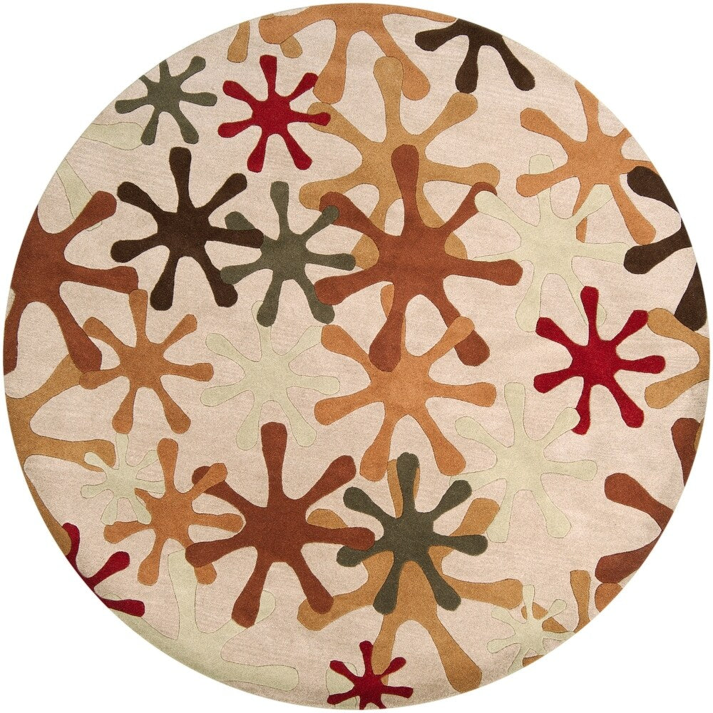 Hand-tufted Whimsy Off White Wool Area Rug - 8' Round/Surplus