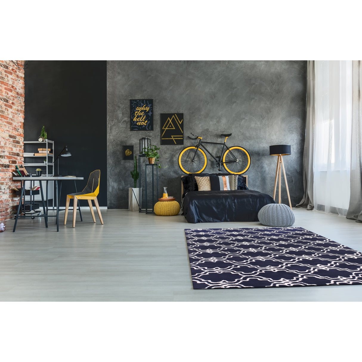Hand-Tufted Wool Blue Traditional Trellis Moroccan Rug - Timeless Elegance and Luxurious Craftsmanship - 5' x 8'