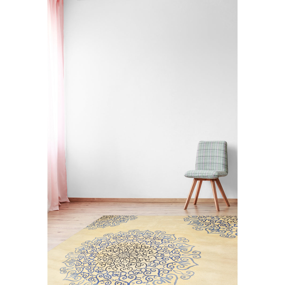 Hand-tufted Wool Blue Transitional Oriental Modern Naiin Rug