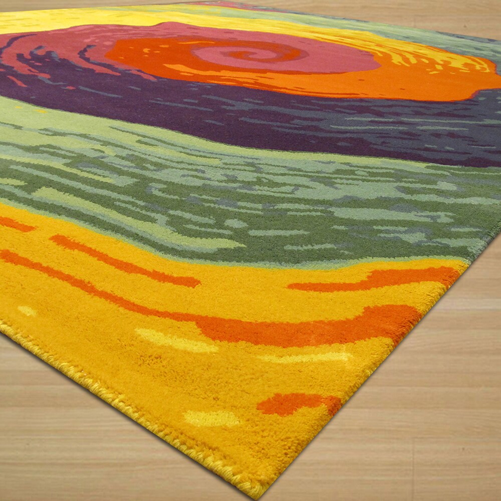 Hand-tufted Wool Contemporary Abstract Cowabunga Area Rug