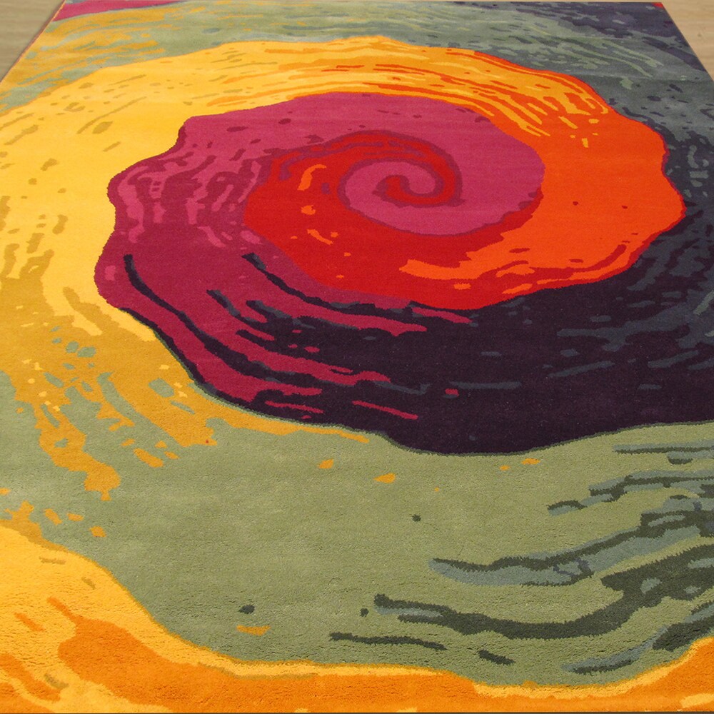 Hand-tufted Wool Contemporary Abstract Cowabunga Area Rug