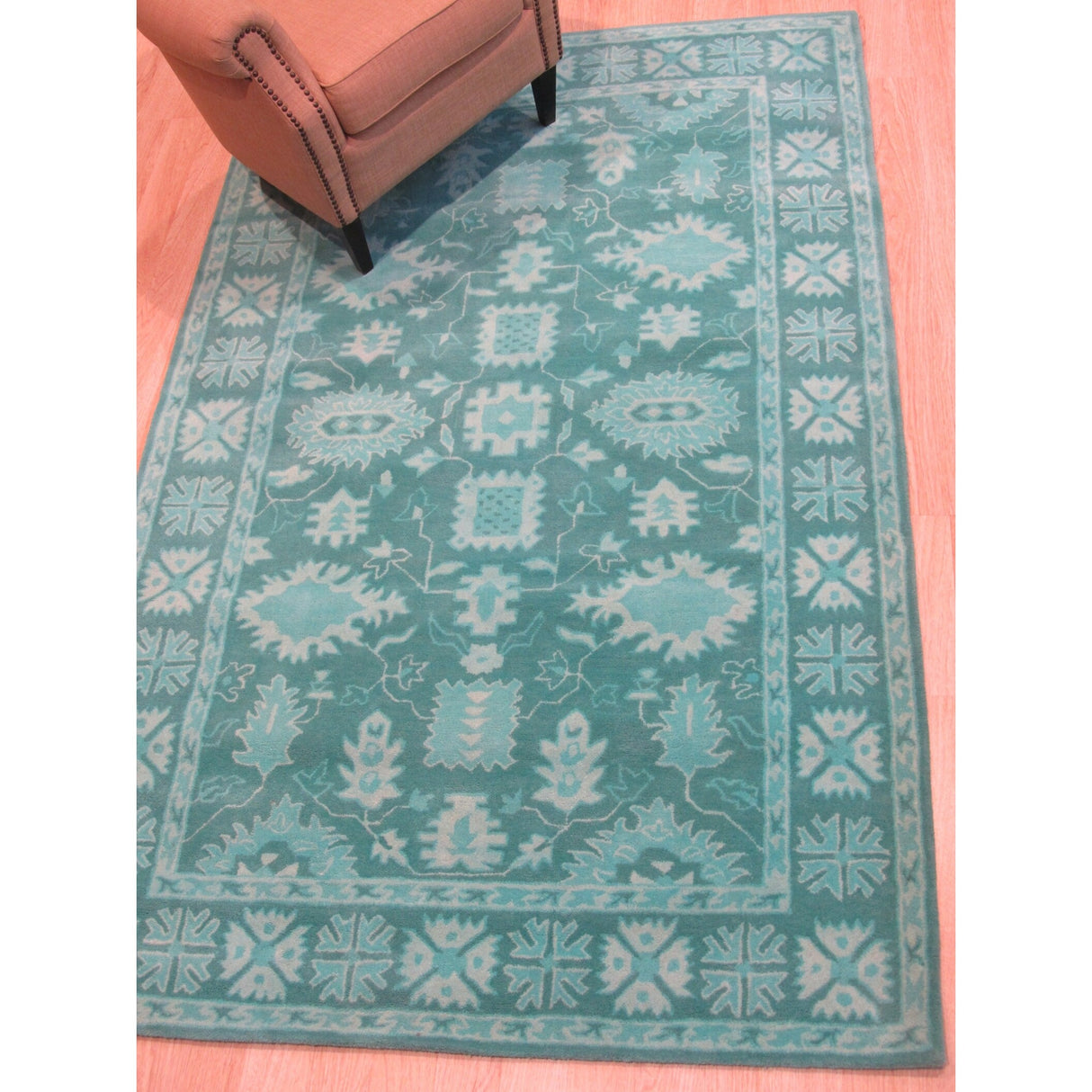 Hand-tufted Wool Green Traditional Oriental Overdyed Rug - 4' x 6'