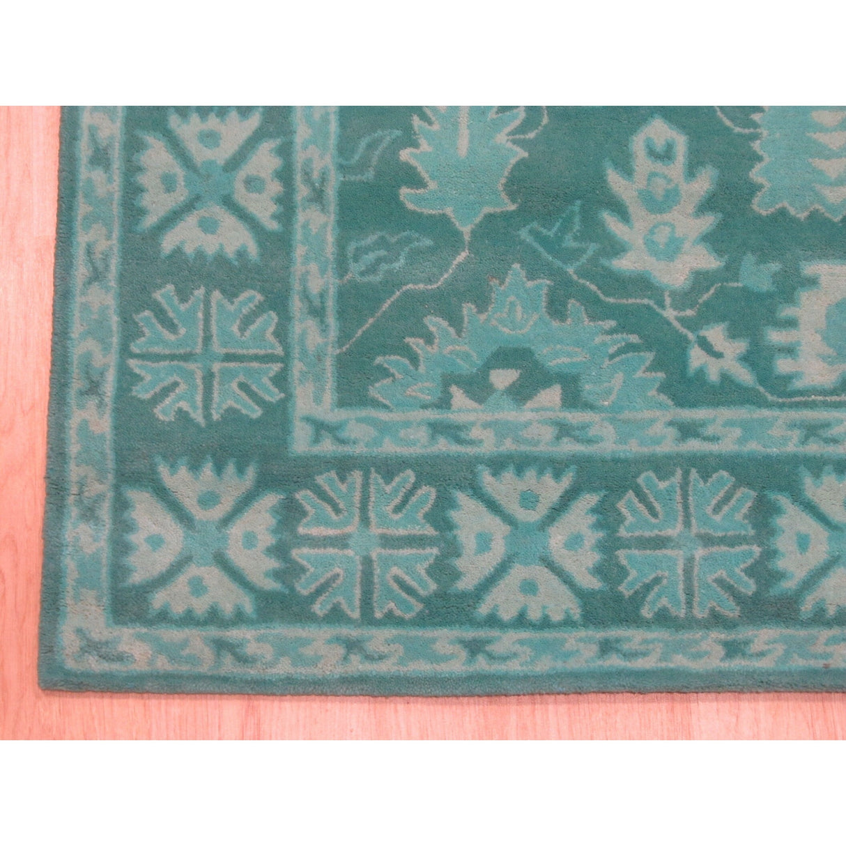 Hand-tufted Wool Green Traditional Oriental Overdyed Rug - 4' x 6'
