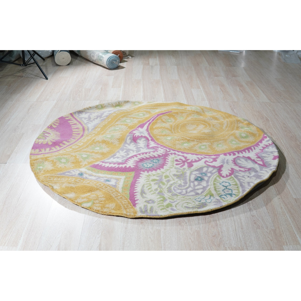 Hand-tufted Wool Orange Transitional Floral Paisley Rug