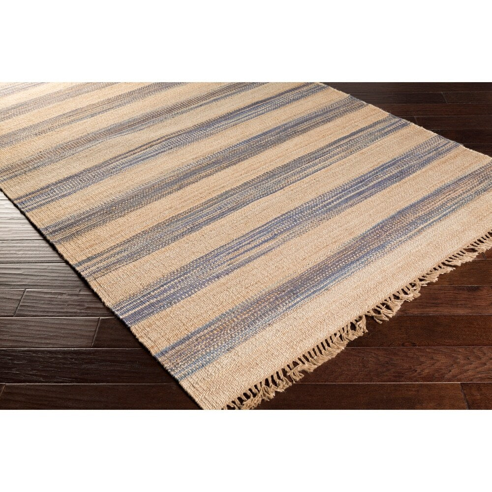 Hand-woven Becky Stripe Jute Area Rug