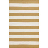 Hand-woven CamelStripe Mustard Wool Area Rug - 5' x 8'