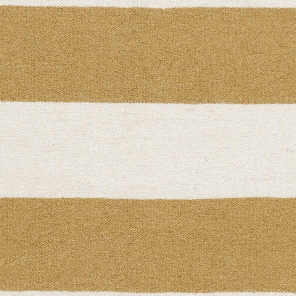 Hand-woven CamelStripe Mustard Wool Area Rug - 5' x 8'