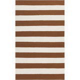 Hand-woven CaramelStripe Sepia Wool Area Rug - 2' x 3'
