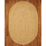 Natural Area Rugs 100% Natural Fiber Handmade Reversible Castilla Jute Oval Rug (6' X 9') Beige - 6' x 9'